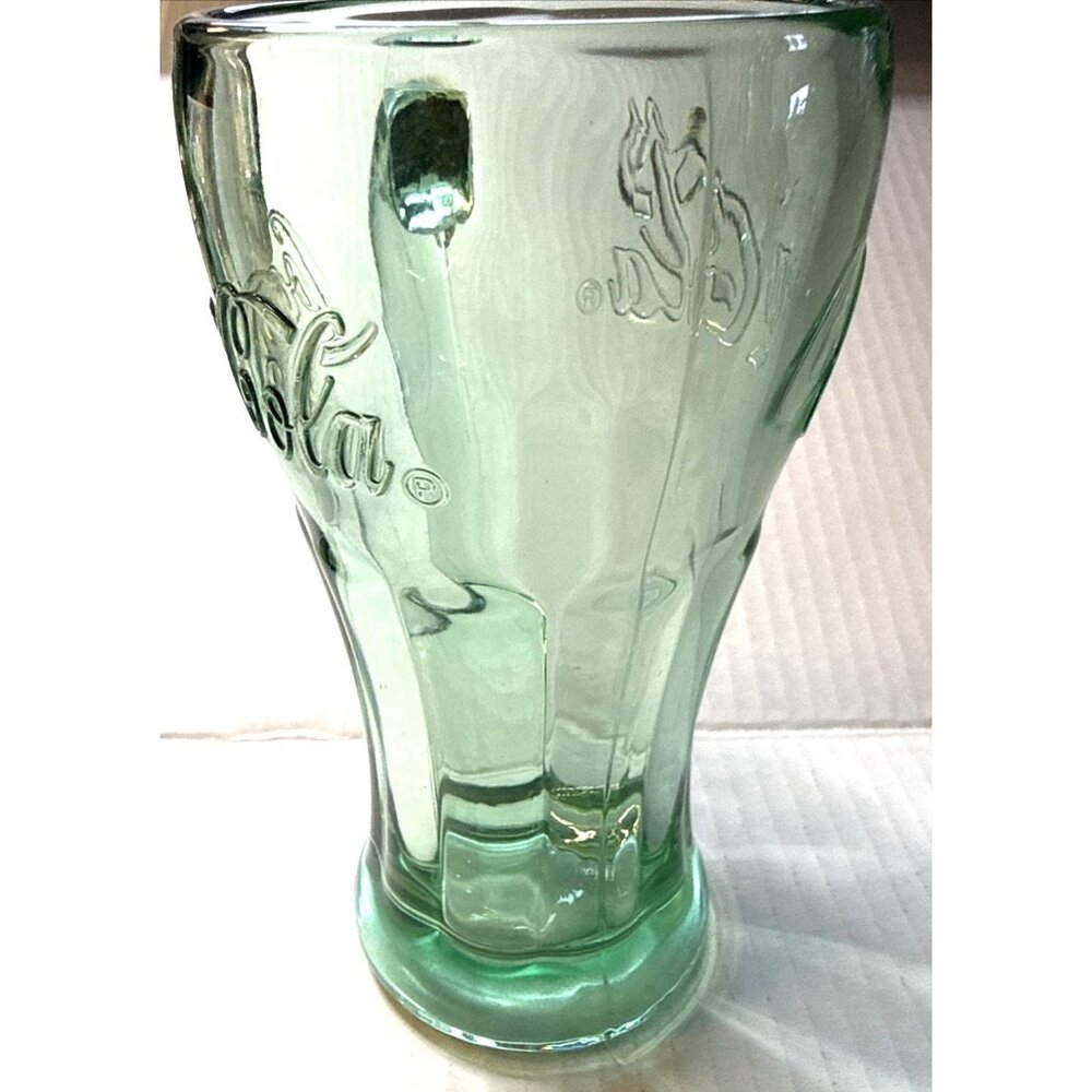 Vintage Rare Libbey Coca Cola Coke Glass Mug with Handle Thick Green Heavy Glass - Picture 5 of 12